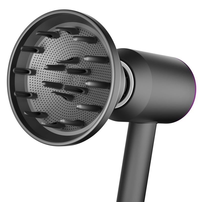 LhhTing Hair Diffuser Attachment Nozzles for Dy-son Supersonic Hair Dryer HD01 HD02 HD03 HD04 HD08 HD15 Tools Accessaries Parts, Upgraded Magne-tic Diffuser Attachment, Black - Image 1